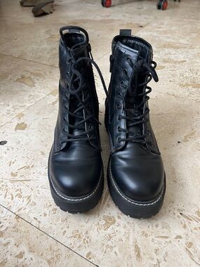 Madden Girl Black Women's Platform Combat Boots